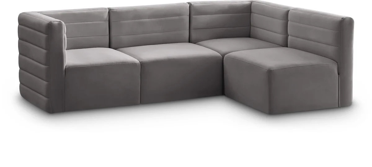Quincy - 4 Piece Modular Sectional - Gray