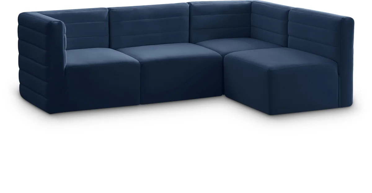 Quincy - 4 Piece Modular Sectional - Navy