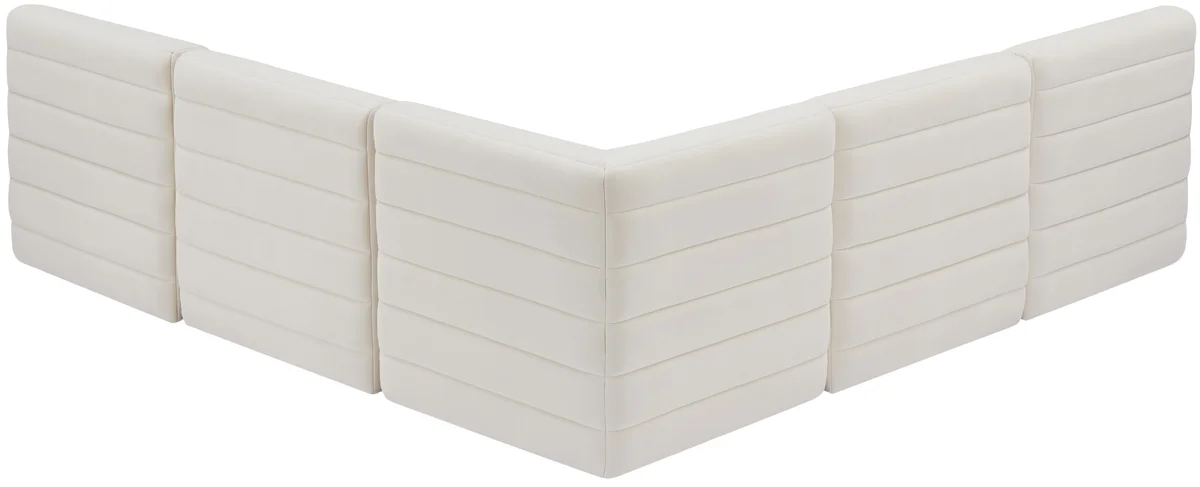 Quincy - 5 Piece Modular Corner Armless Sectional - Cream