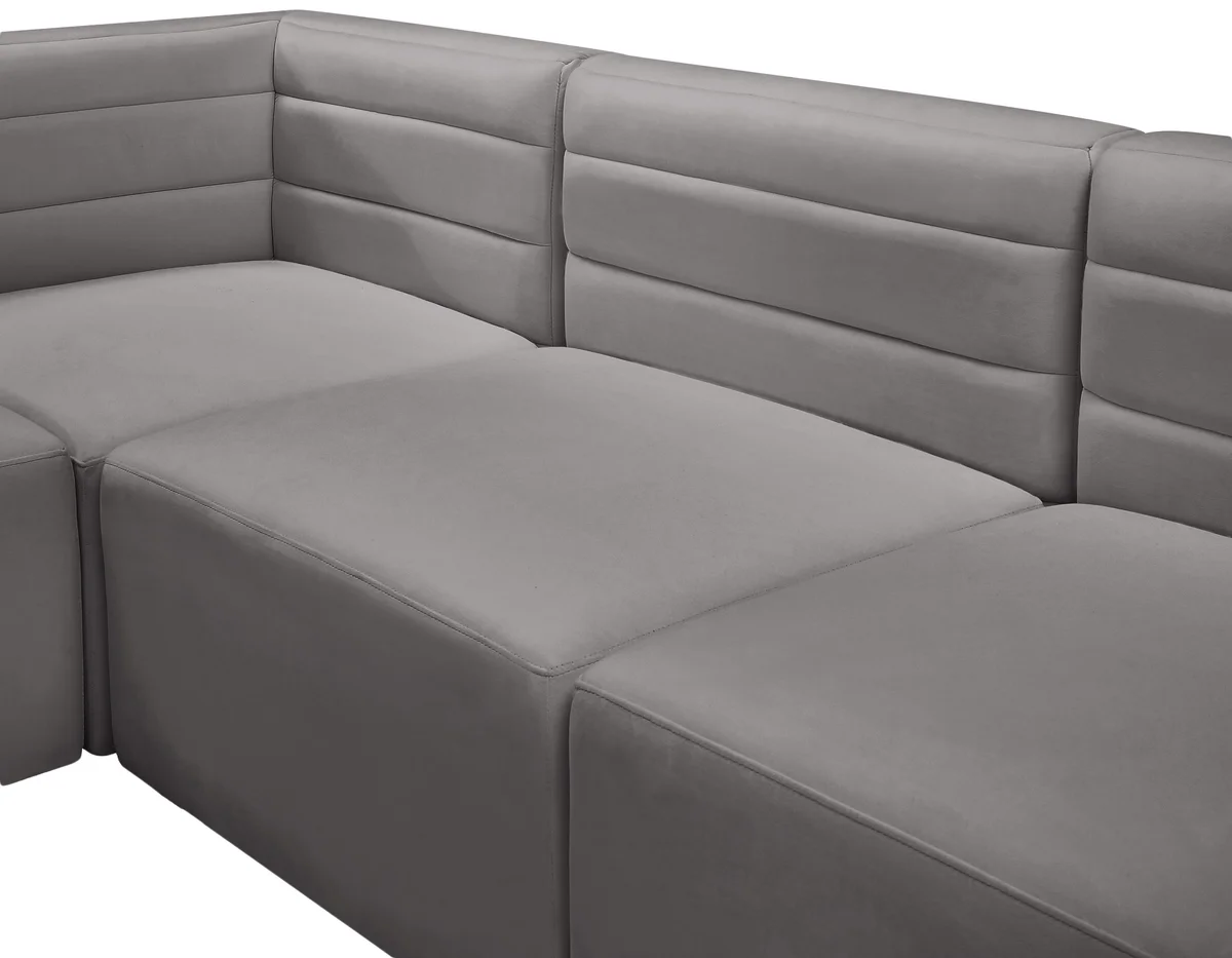 Quincy - 5 Piece Modular Corner Armless Sectional - Gray