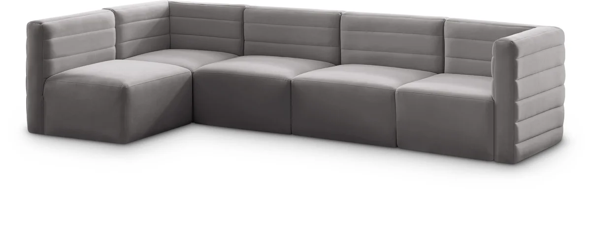 Quincy - 5 Piece Modular Sectional - Gray