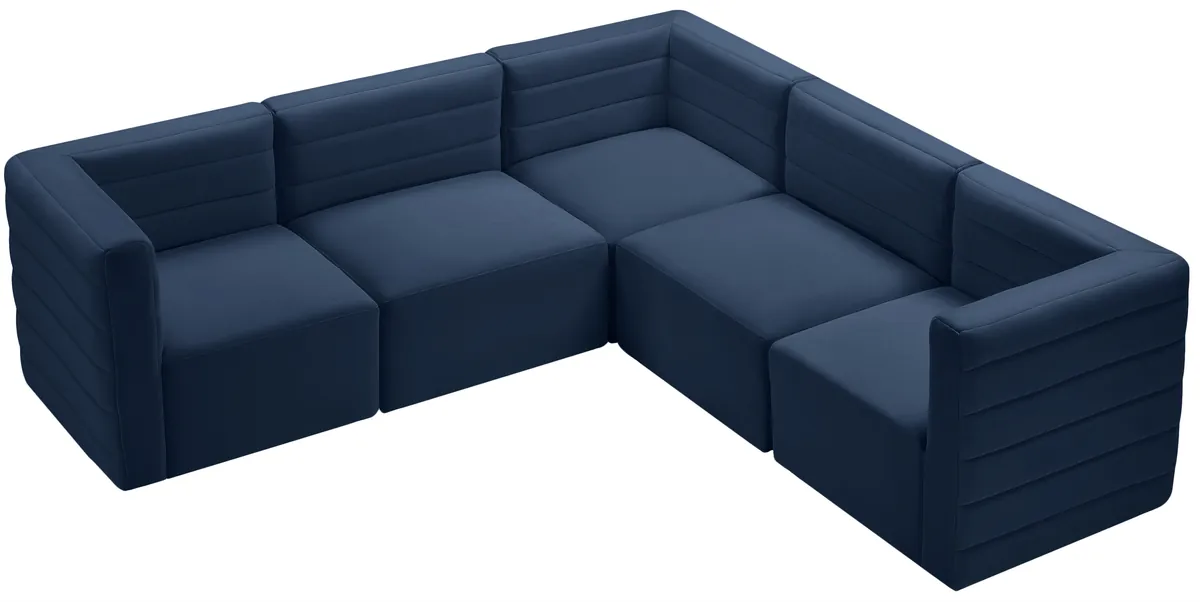 Quincy - 5 Piece Modular Corner Sectional - Navy