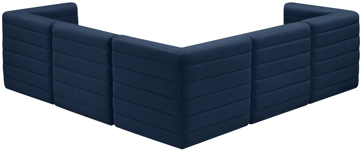 Quincy - 5 Piece Modular Corner Sectional - Navy