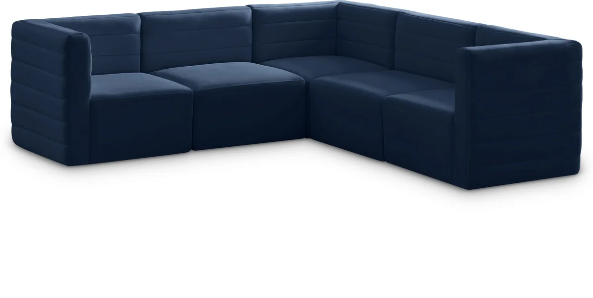 Quincy - 5 Piece Modular Corner Sectional - Navy