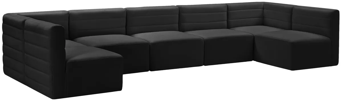 Quincy - 7 Piece Modular U-Shaped Sectional - Black