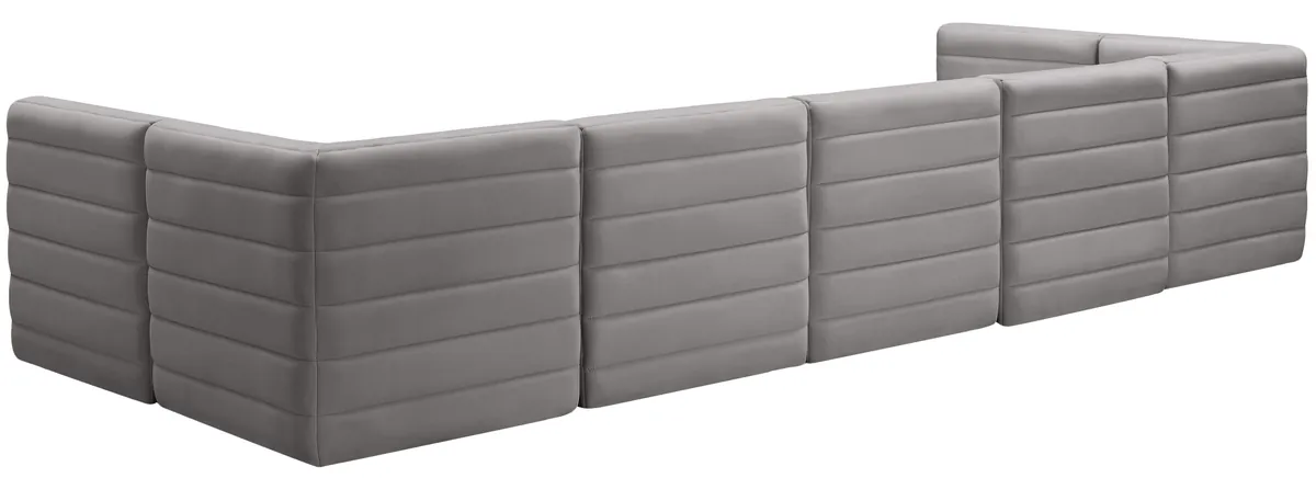 Quincy - 7 Piece Modular U-Shaped Sectional - Gray