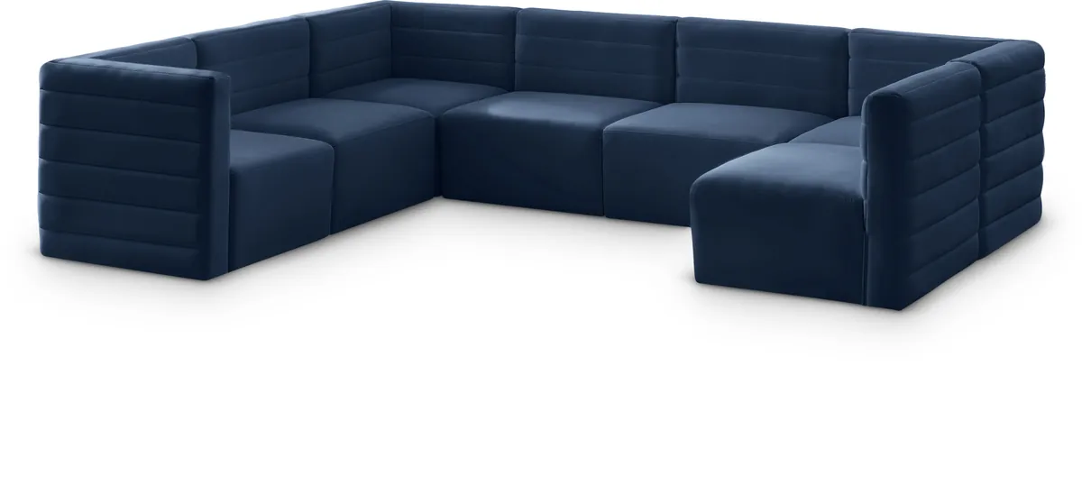 Quincy - 7 Piece Modular Sectional - Navy
