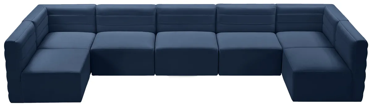 Quincy - 7 Piece Modular U-Shaped Sectional - Navy