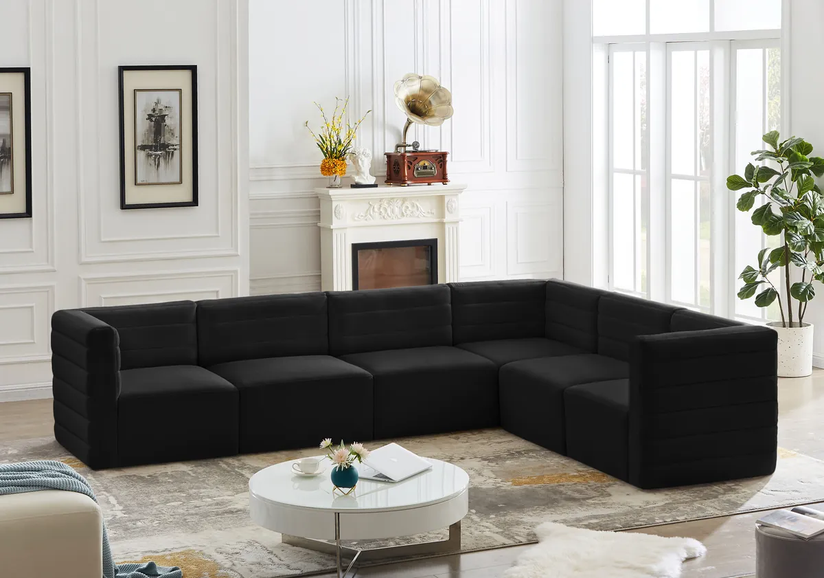 Quincy - 6 Piece Modular Sectional - Black
