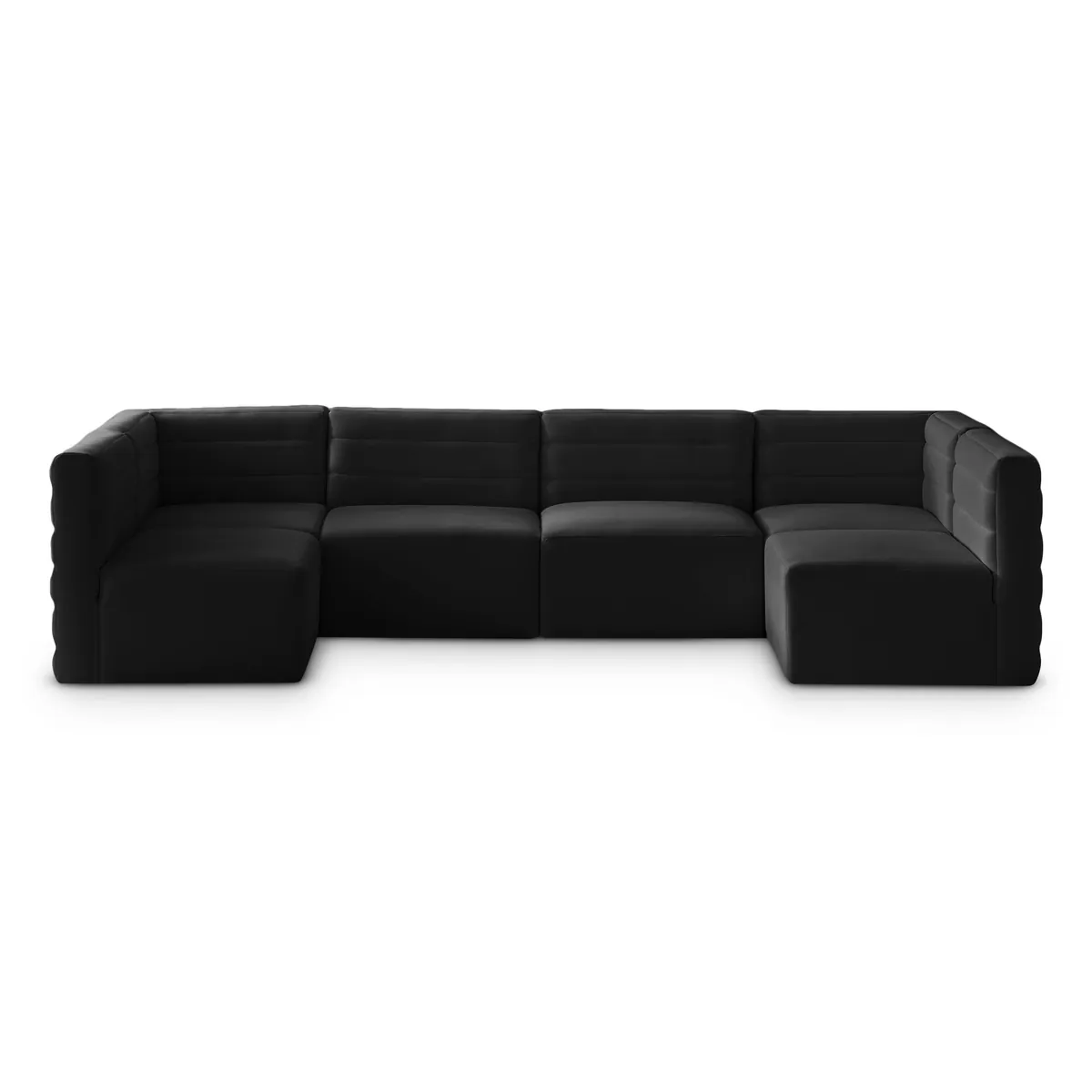 Quincy - 6 Piece Modular U-Shaped Sectional - Black