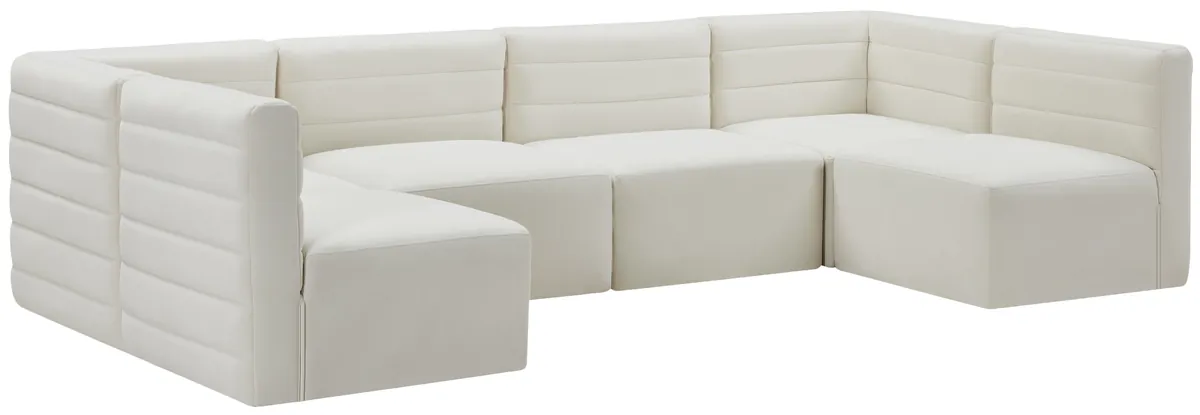 Quincy - 6 Piece Modular U-Shaped Sectional - Cream
