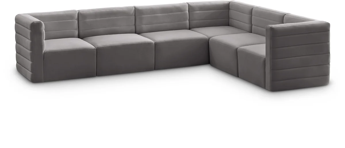 Quincy - 6 Piece Modular Sectional - Gray