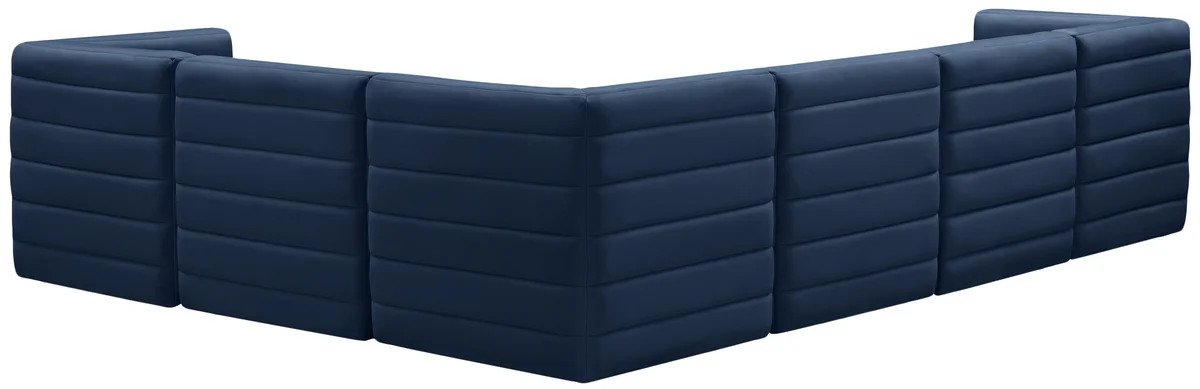 Quincy - 6 Piece Modular Sectional - Navy