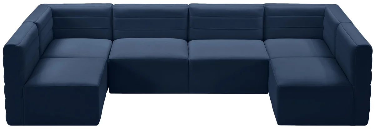 Quincy - 6 Piece Modular U-Shaped Sectional - Navy