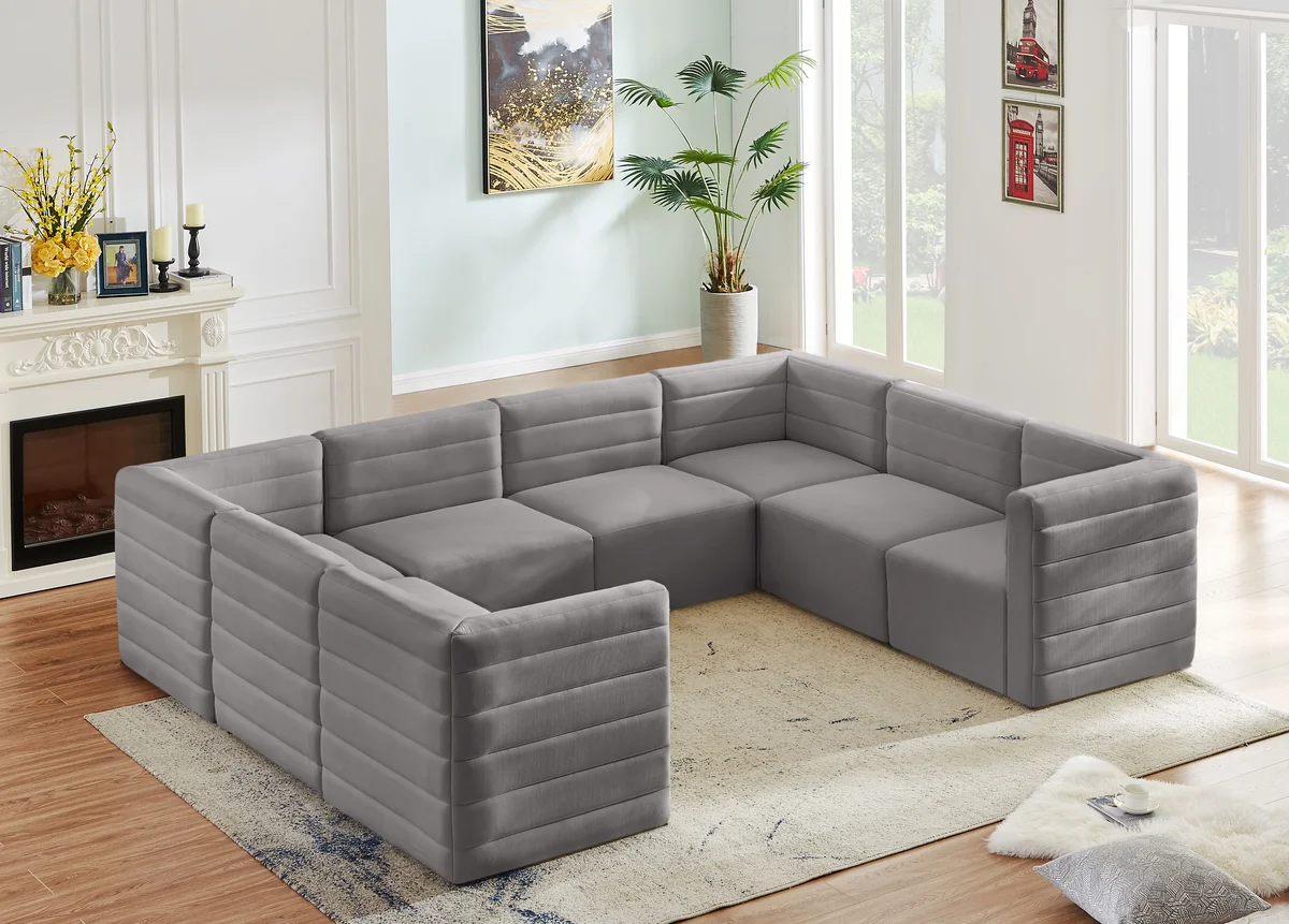 Quincy - 8 Piece Modular Sectional - Gray - View 2