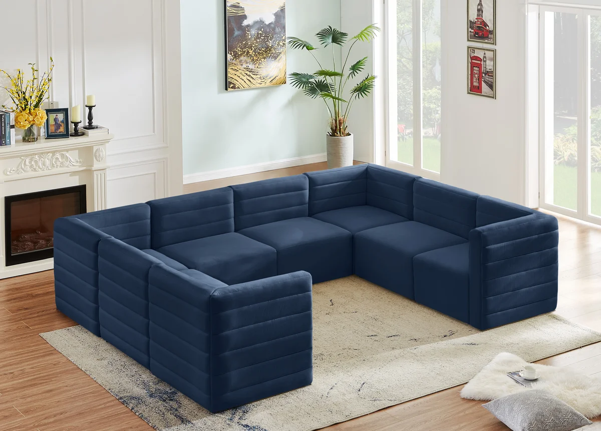 Quincy - 8 Piece Modular Sectional - Navy - View 2