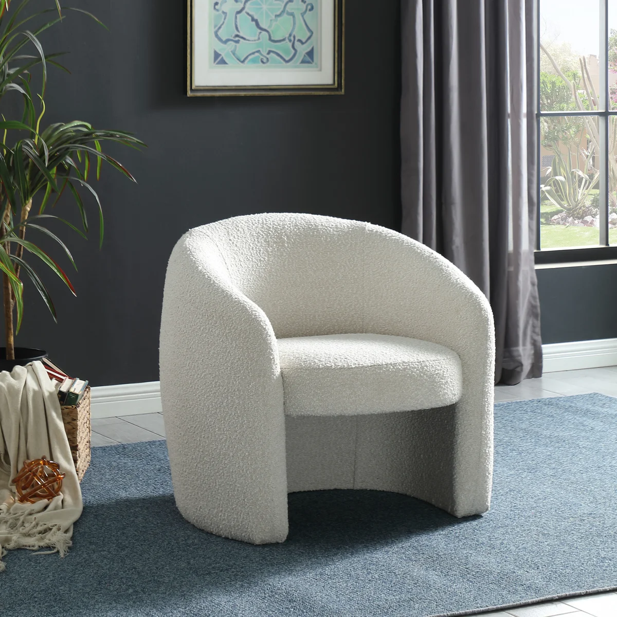 Acadia - Accent Chair - Cream - Fabric - View 2