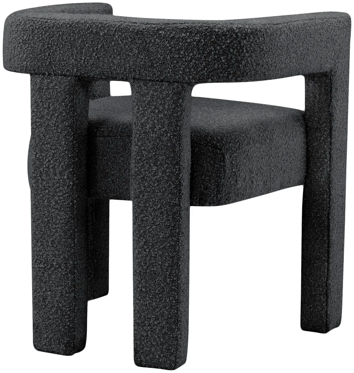 Athena - Boucle Fabric Dining Chair - Black - View 2