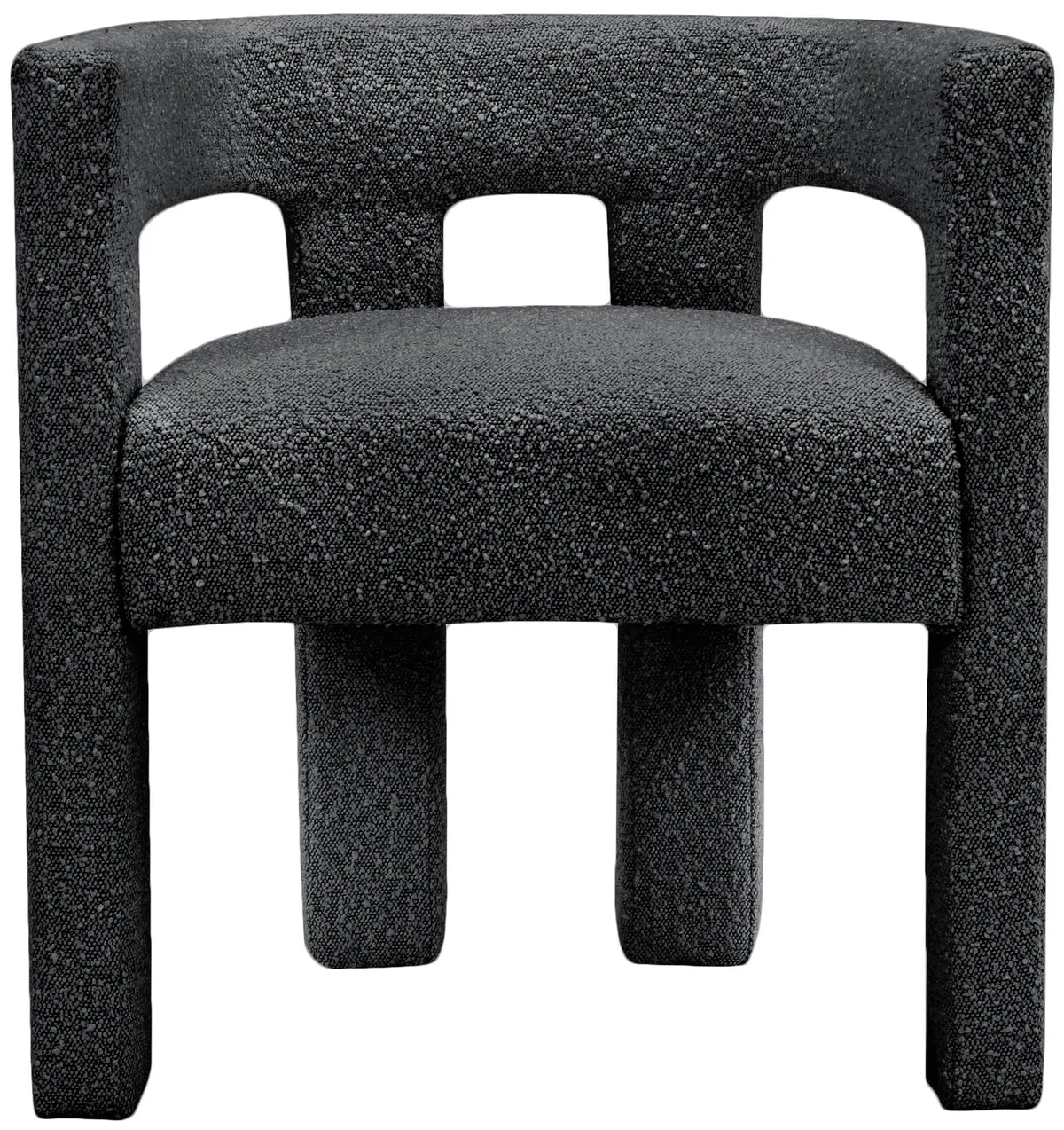 Athena - Boucle Fabric Dining Chair - Black