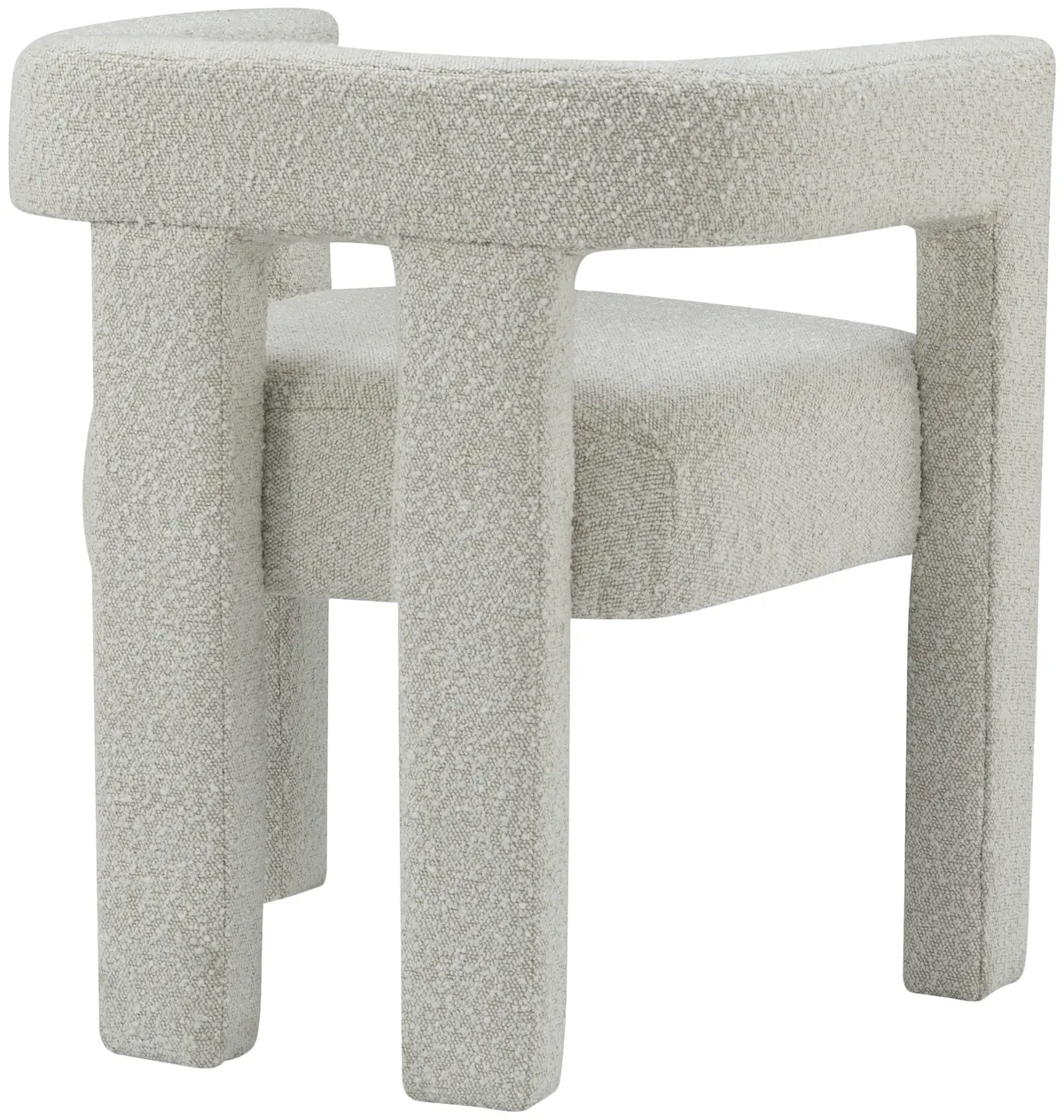 Athena - Boucle Fabric Dining Chair - Cream - View 2