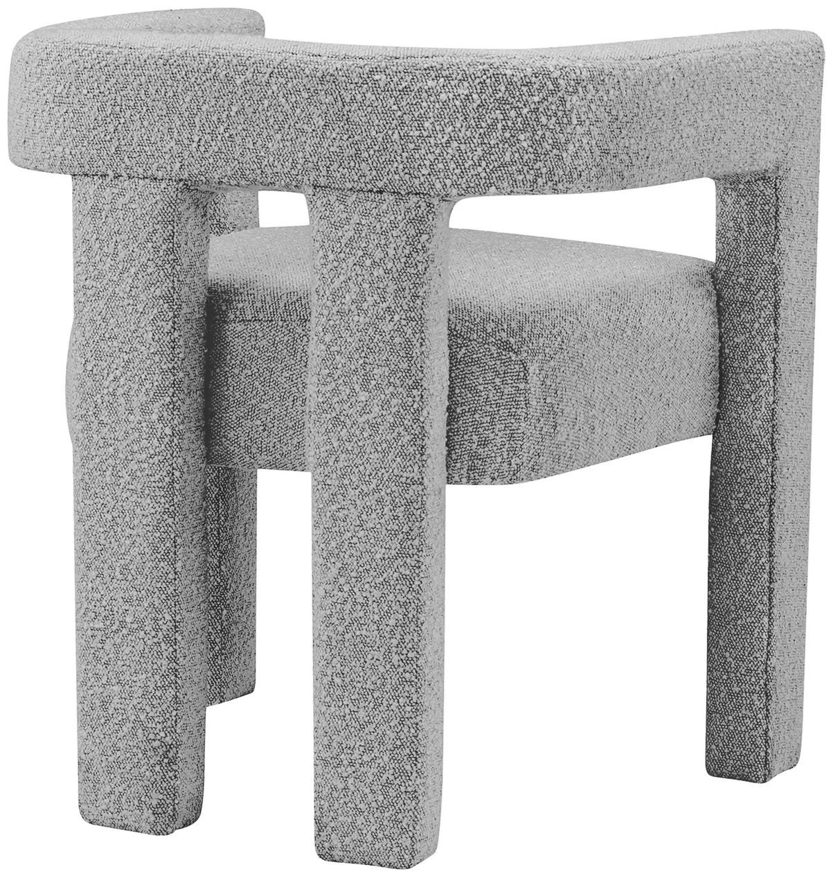 Athena - Boucle Fabric Dining Chair - Gray - View 2