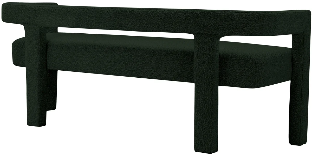Athena - Boucle Fabric Bench - Green