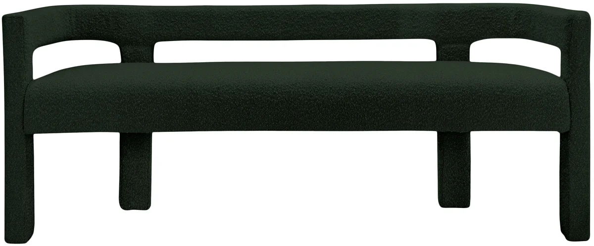 Athena - Boucle Fabric Bench - Green