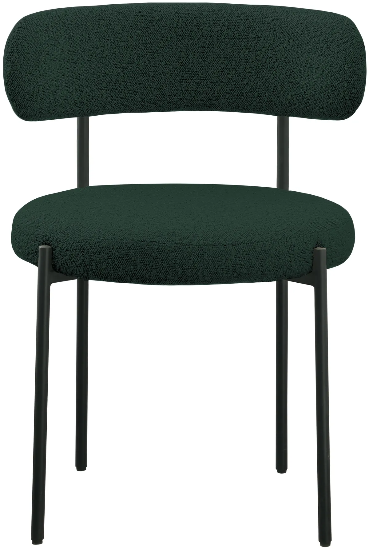Beacon - Boucle Fabric Dining Chair With Black Legs (Set of 2) - Green