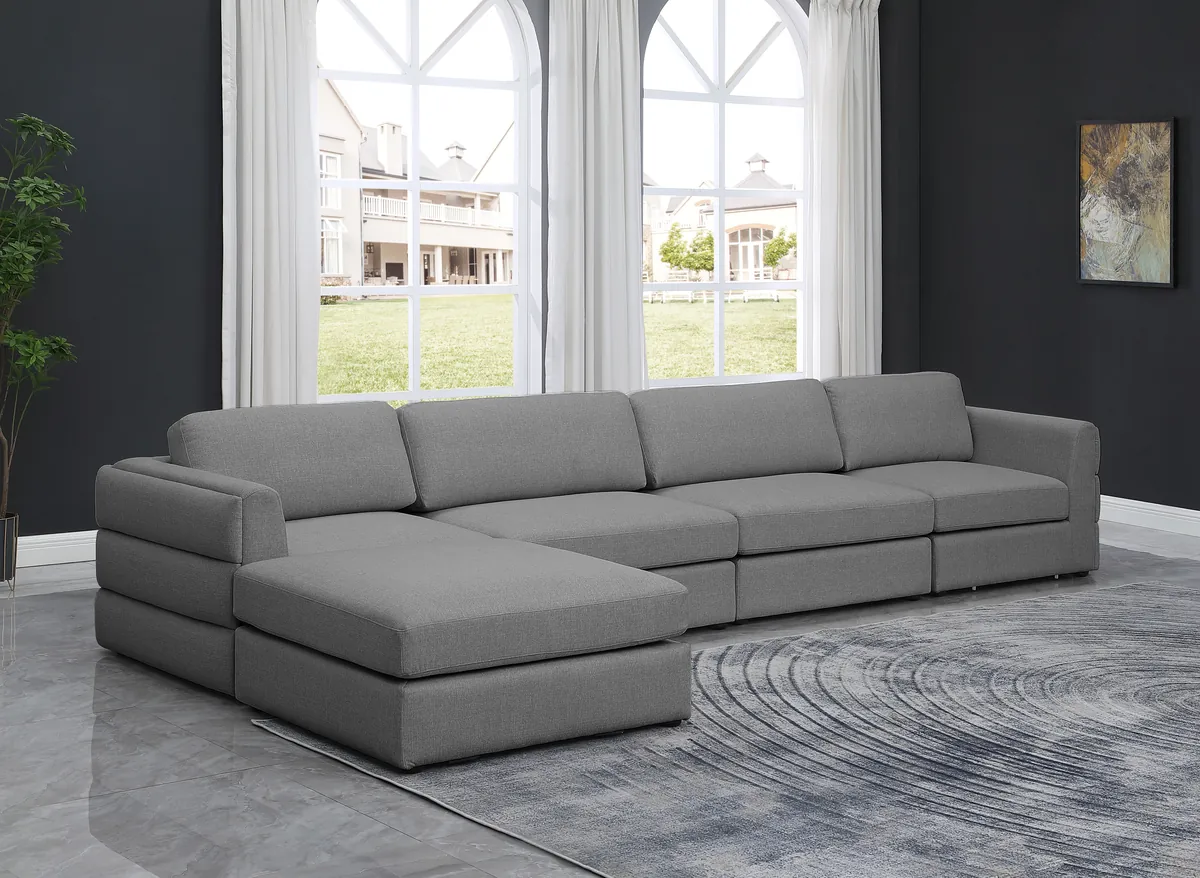 Beckham - 5 Piece Modular L-Shaped Sectional- Gray