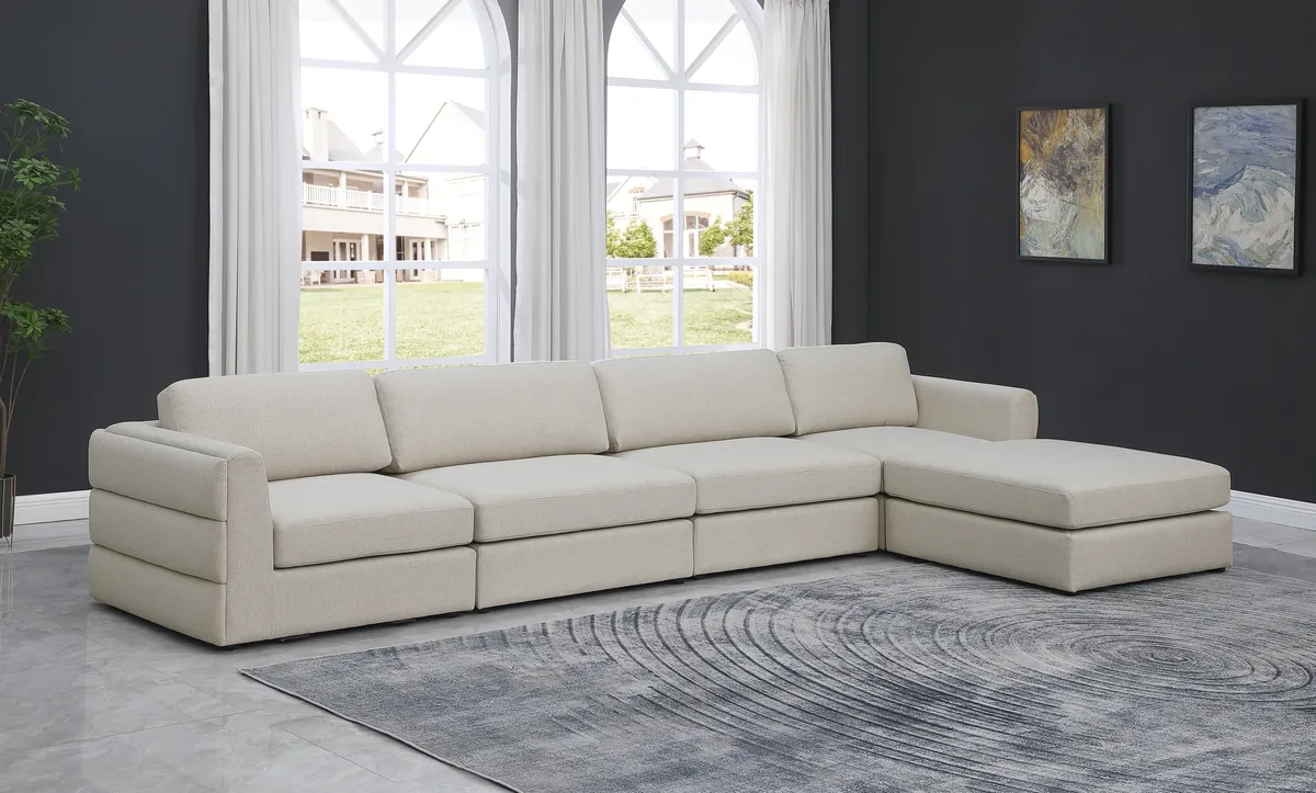 Beckham - 5 Piece Modular L-Shaped Sectional - Beige