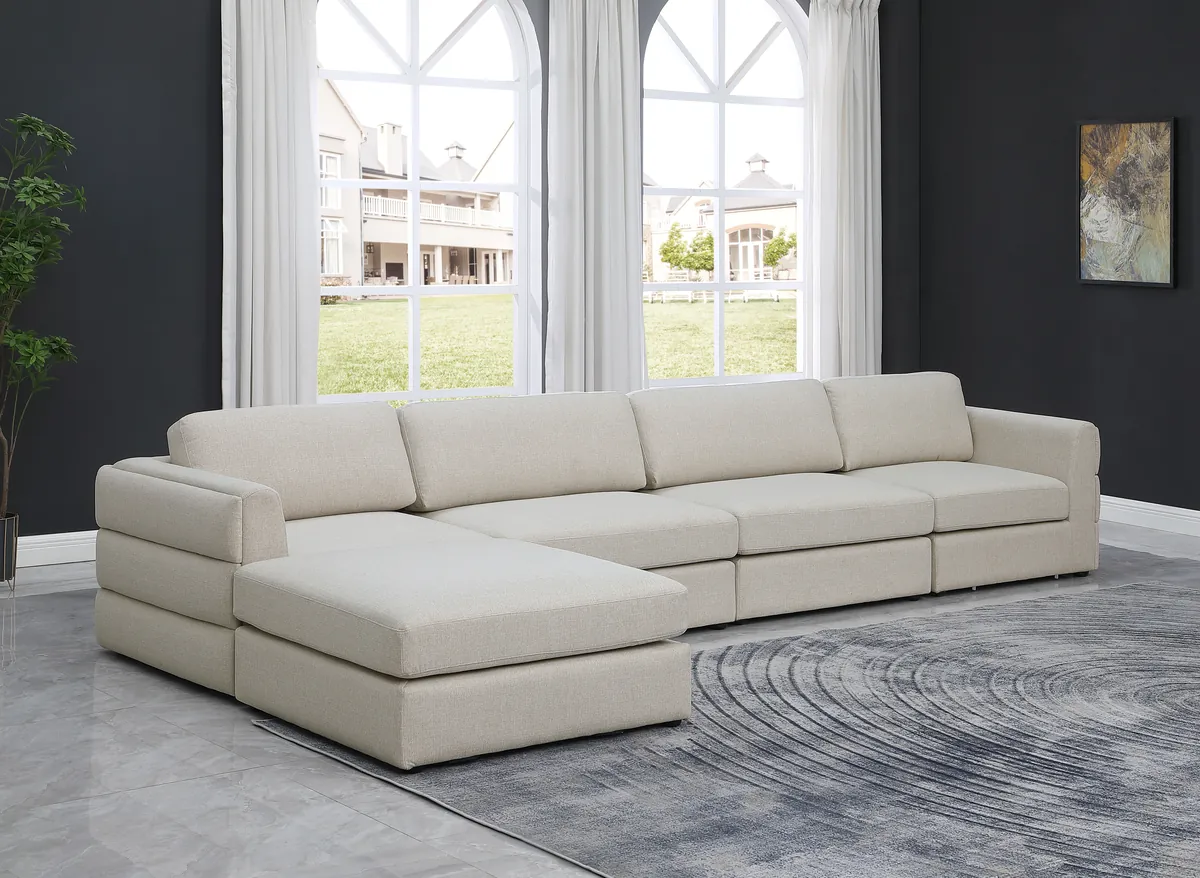 Beckham - 5 Piece Modular L-Shaped Sectional - Beige
