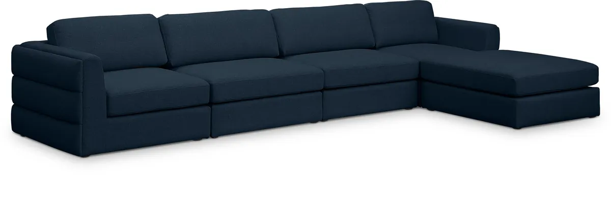 Beckham - 5 Piece Modular L-Shaped Sectional - Navy