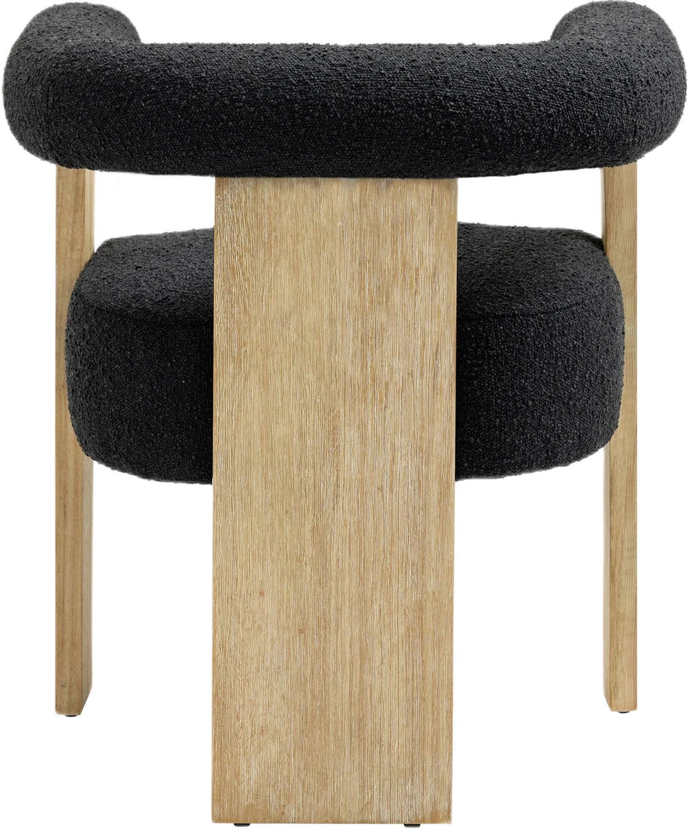 Barrel - Dining Chair - Natural / Black - View 2