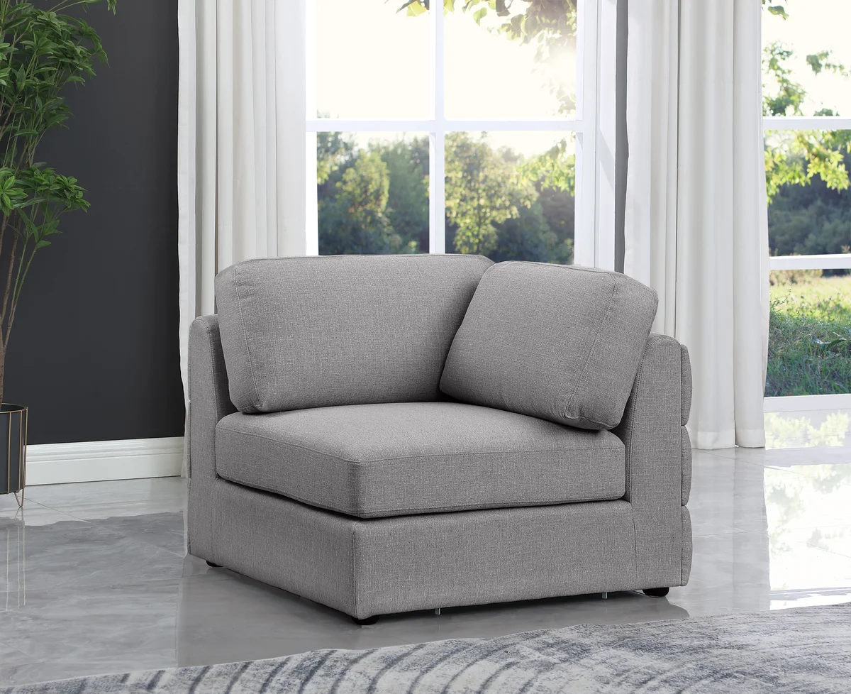 Beckham - Corner Chair - Gray - View 2
