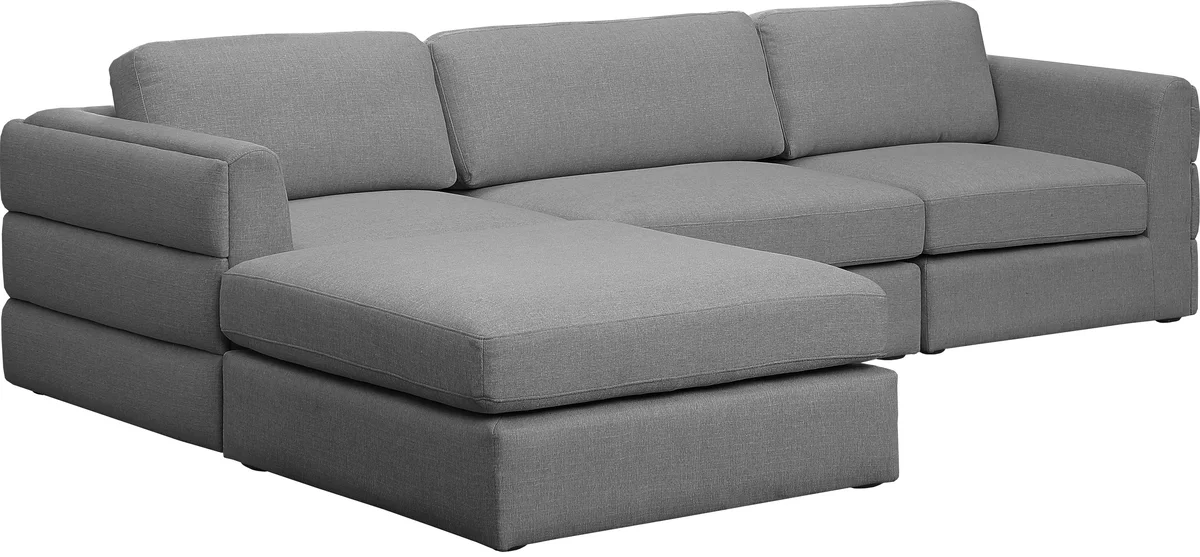 Beckham - 4 Piece Modular L-Shaped Sectional - Gray - View 2