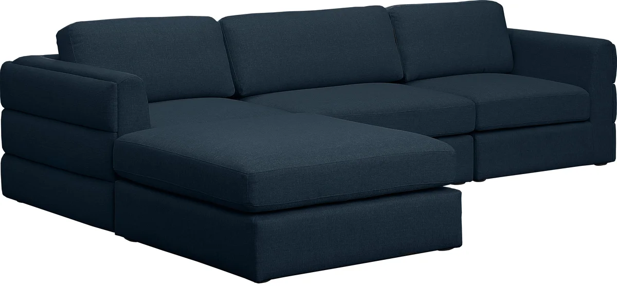 Beckham - 4 Piece Modular L-Shaped Sectional - Navy - View 2