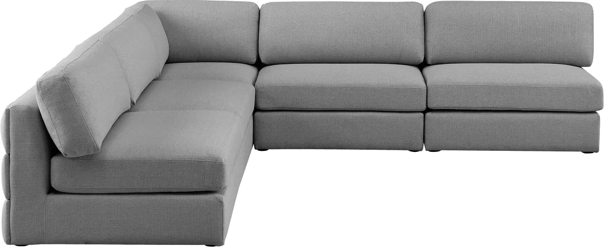 Beckham - 5 Piece Modular Corner Armless Sectional - Gray