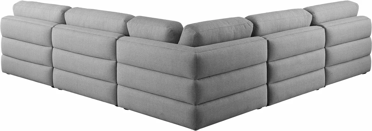 Beckham - 5 Piece Modular Corner Armless Sectional - Gray