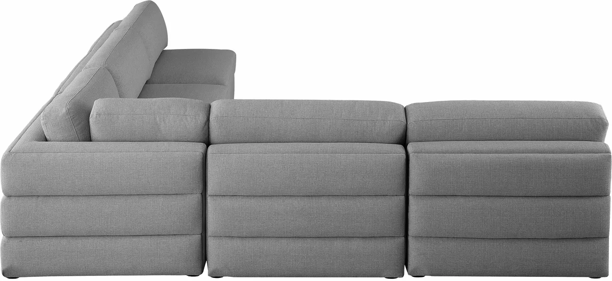 Beckham - 5 Piece Modular Corner Armless Sectional - Gray