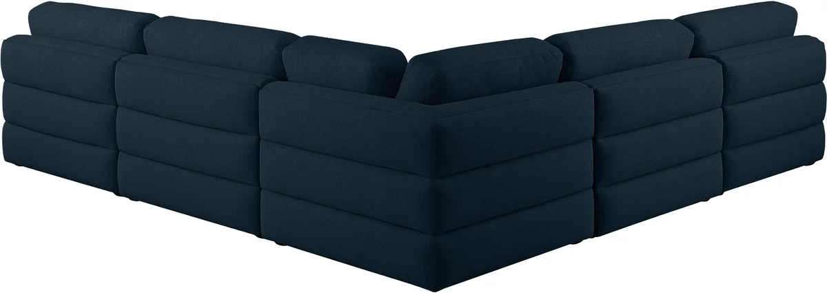 Beckham - 5 Piece Modular Corner Armless Sectional - Navy