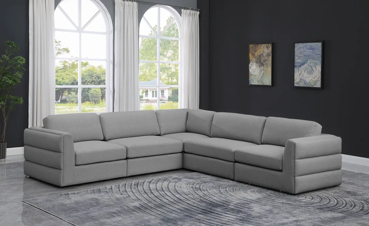 Beckham - 5 Piece Modular Corner Sectional - Dark Gray - View 2