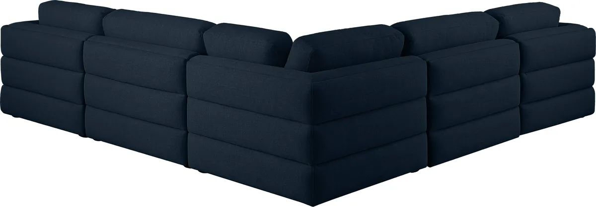 Beckham - 5 Piece Modular Corner Sectional - Navy