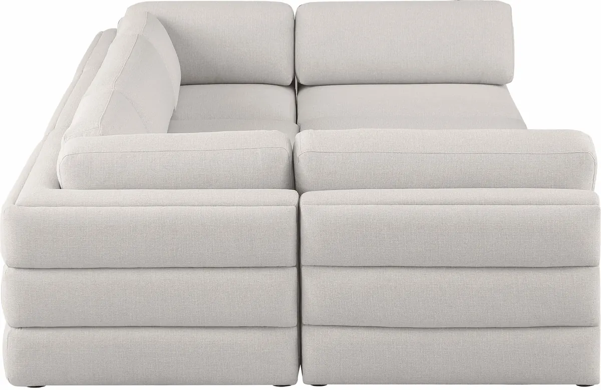 Beckham - 6 Piece Modular U-Shaped Armless Sectional - Beige