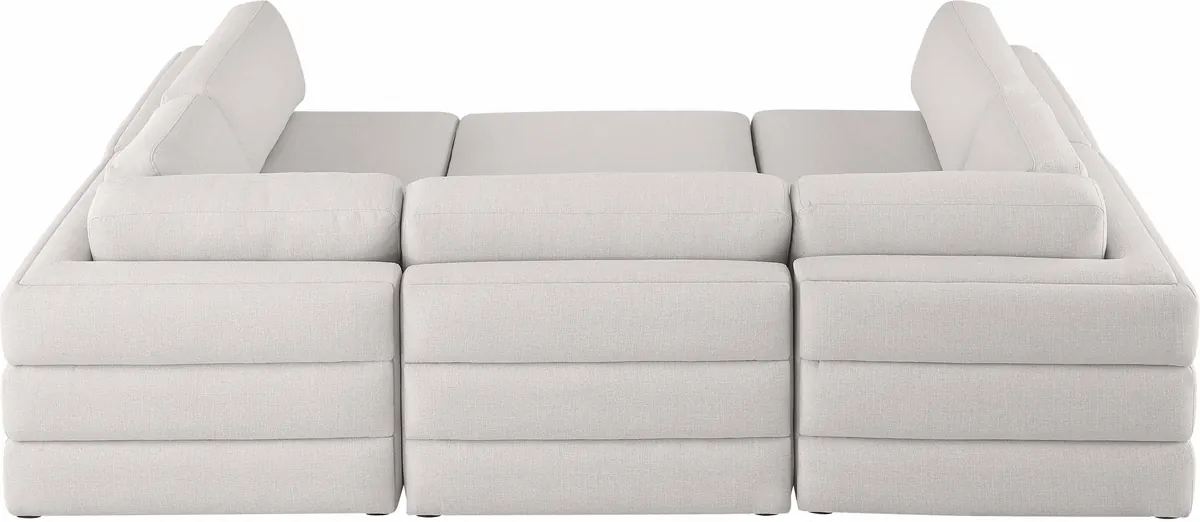Beckham - 6 Piece Modular U-Shaped Armless Sectional - Beige