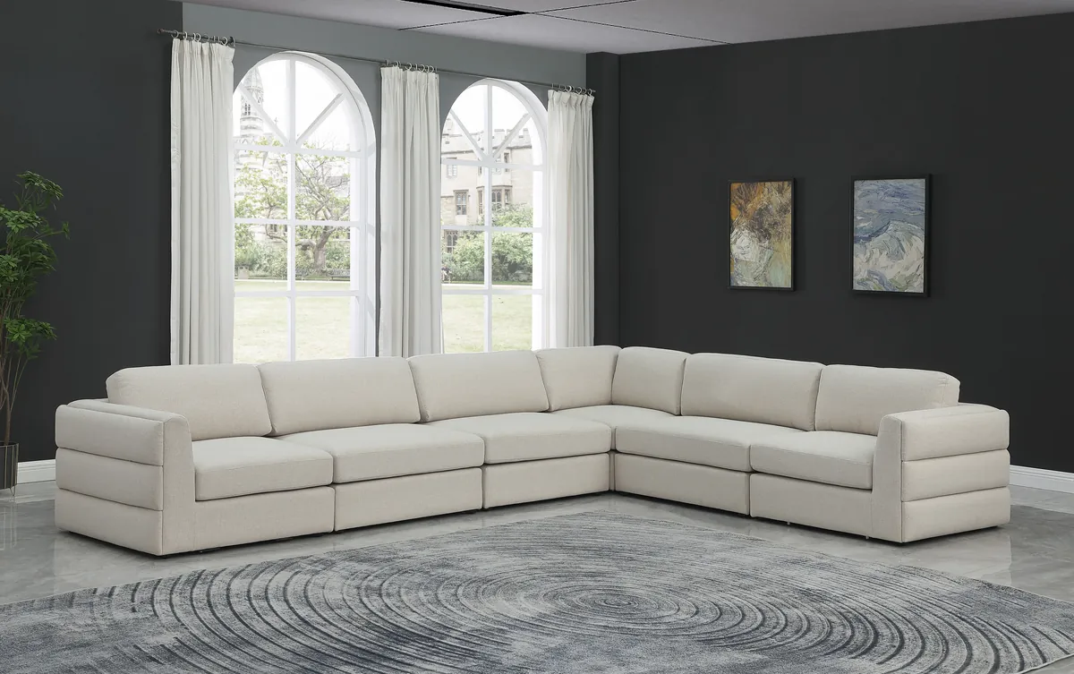 Beckham - 6 Piece Modular Corner Sectional - Beige - View 2