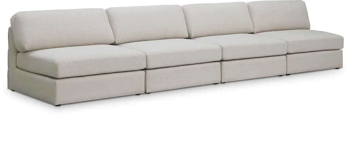 Beckham - Modular 4 Seat Armless Sofa - Beige