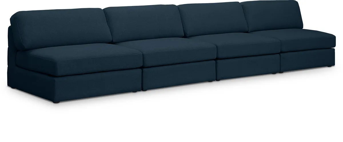 Beckham - Modular 4 Seat Armless Sofa - Navy