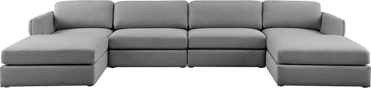 Beckham - 6 Piece Double Chaise Modular Sectional - Gray