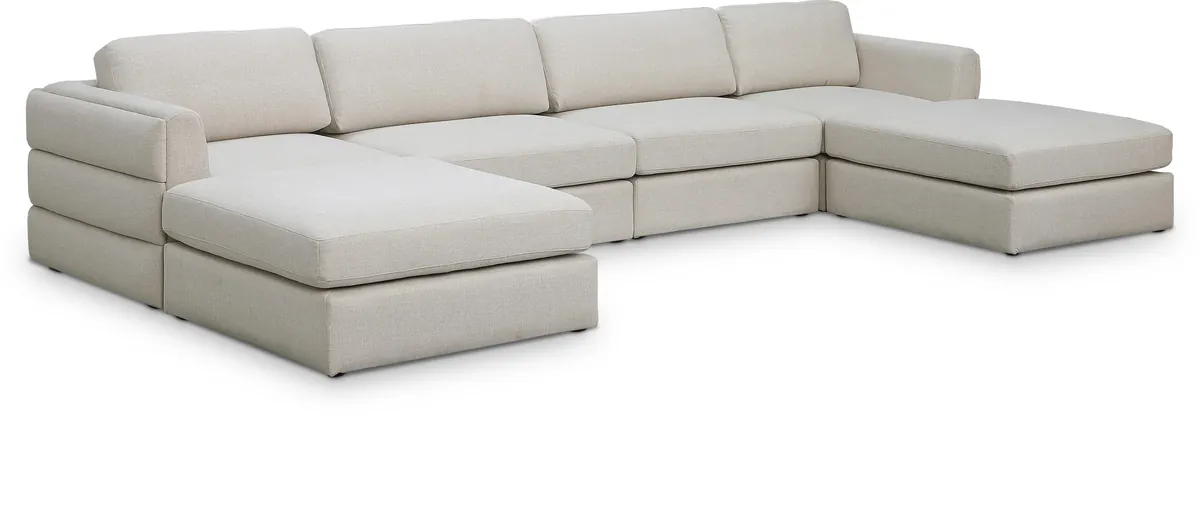 Beckham - 6 Piece Double Chaise Modular Sectional - Beige