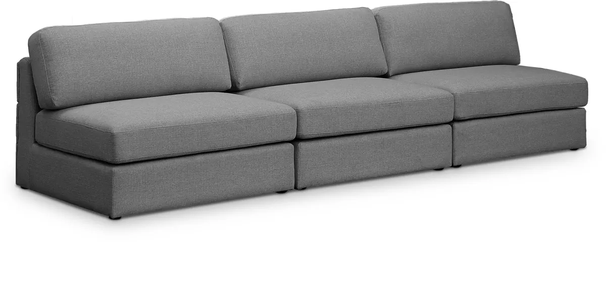 Beckham - Modular 3 Seat Armless Sofa - Gray